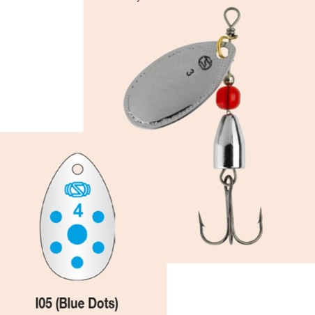 Rotativa 1 4gr  Swimy Inline Spinner I01 Blue Dots