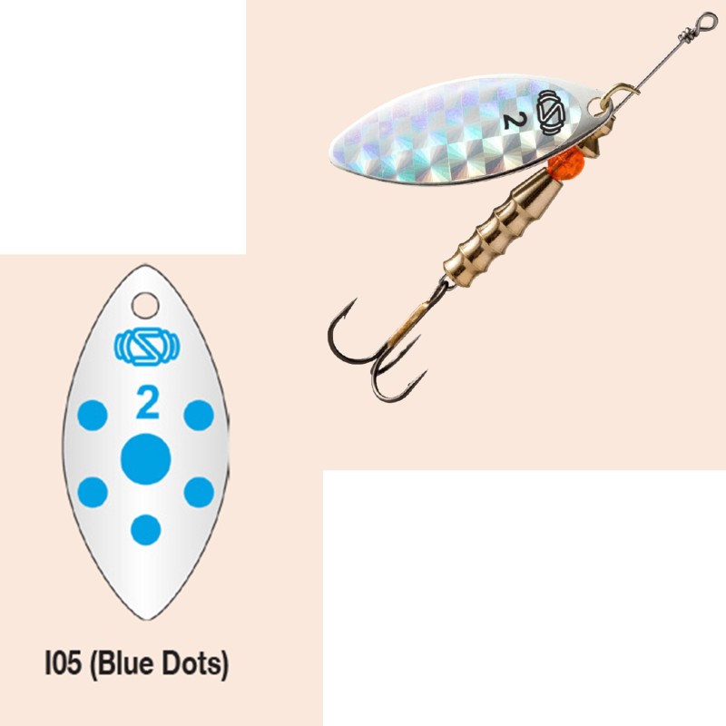 Rotativa 1 4gr  Swimy Inline Spinner Willow I01 Blue Dots