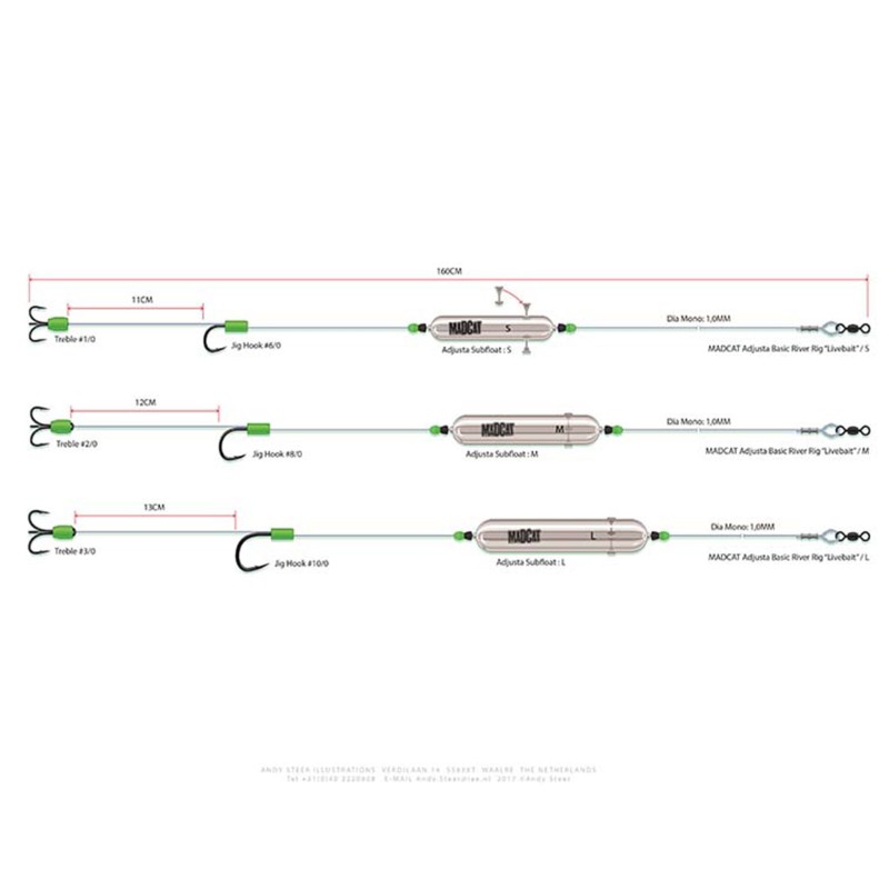 Rig Somn Madcat 6/0 Adjusta Basic River Rigs Live Bait S