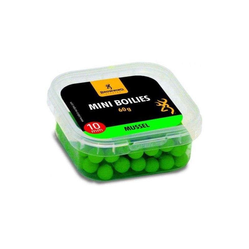 Boilies Browning Mini Boilie pre-drilled green Mussel 10 10mm